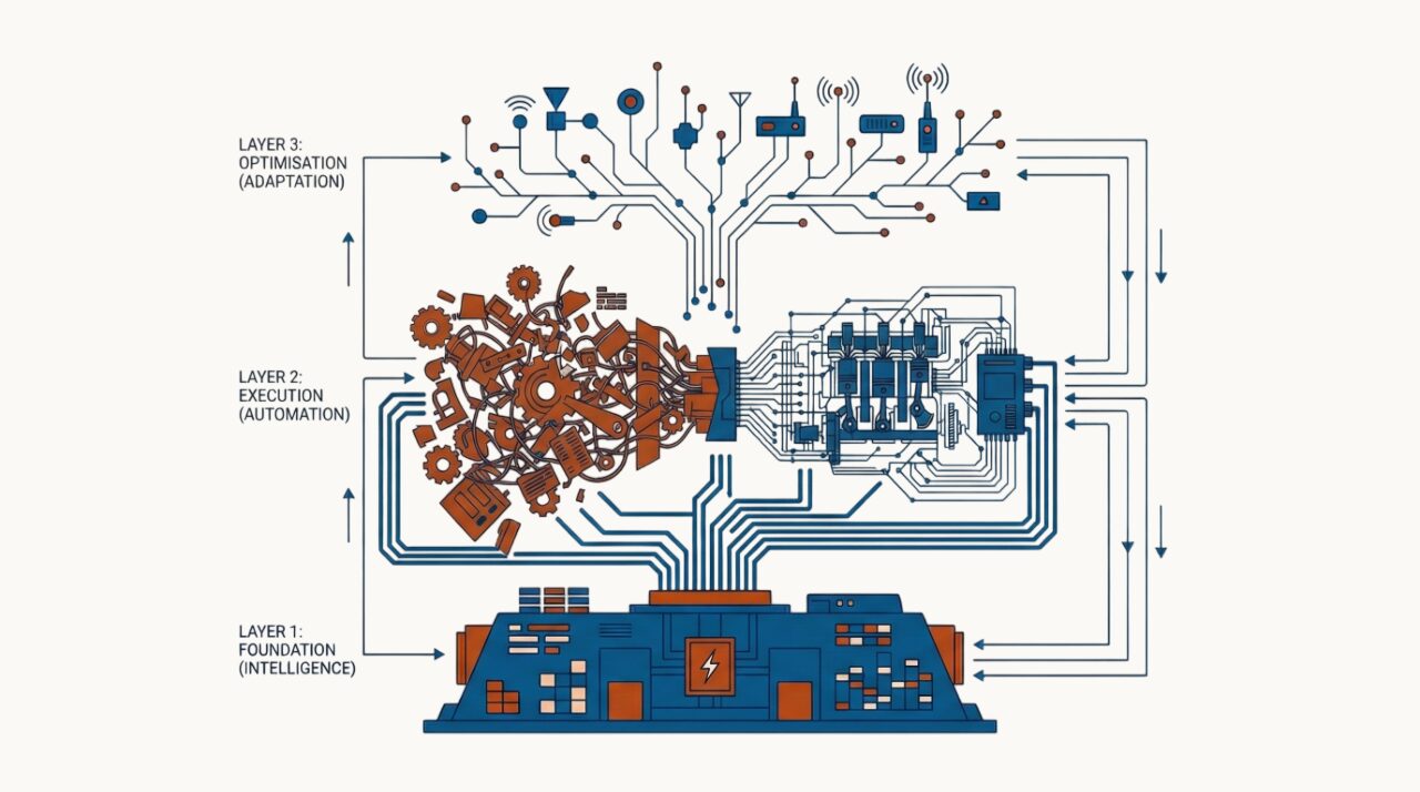 AI Marketing Framework: 11 engines across Foundation, Execution, and Optimisation layers